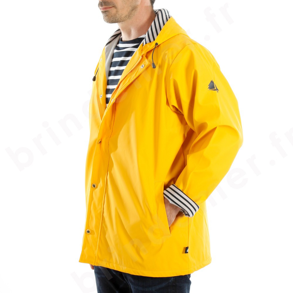 Breizh Ocean Ciré Artic – Imperméable Doublure Polaire Chaud, Capuche Réglable XS Au 4XL, Jaune Marin Rouge Kaki