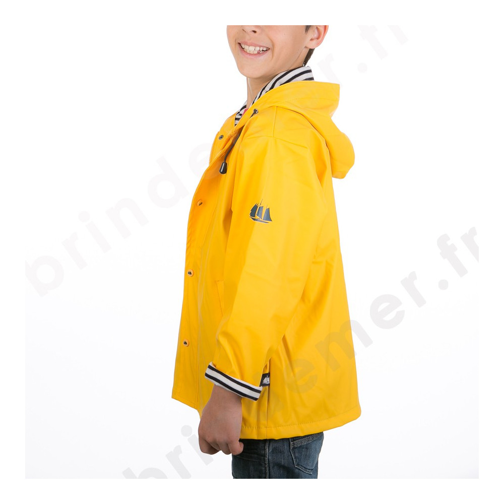 VERTBAUDET Ciré à Capuche Garçon Esprit Marin Jaune 10A - Déperlant Et Doublé