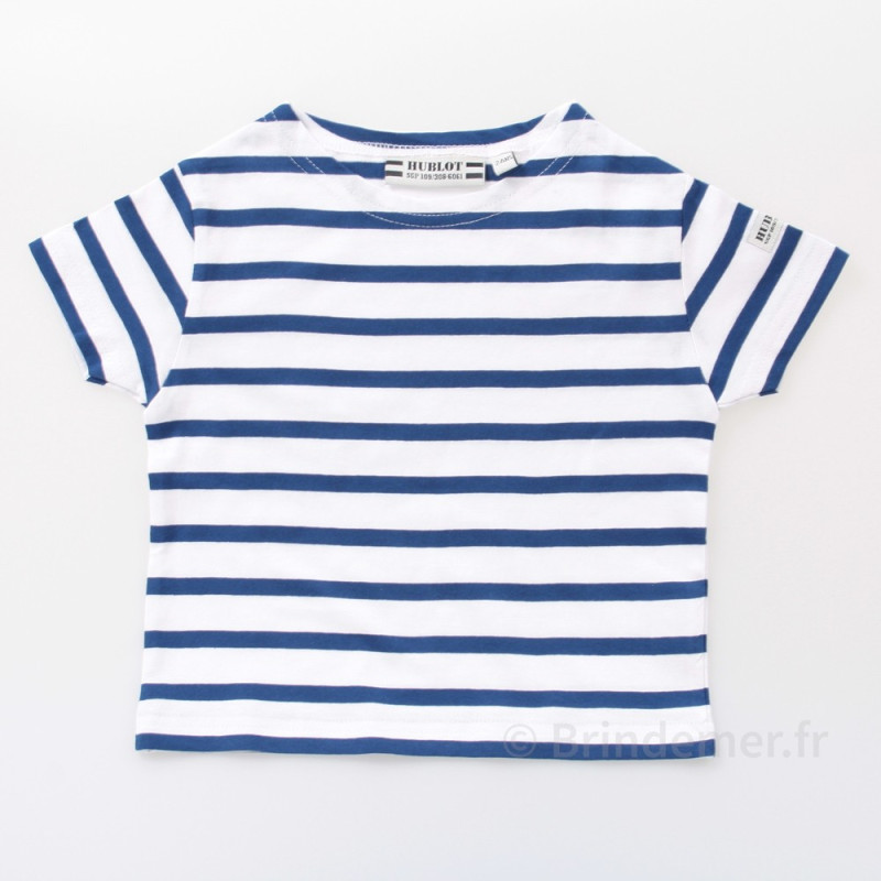 T-shirt Marin Rayé Manches 3/4 Bleu Clair – Costume Russe Pantomime Gondolier Déguisement M