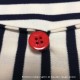 Pochette en marinière recyclée - phare bouton rouge
