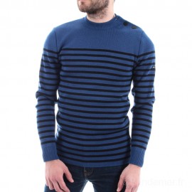 Pull marin rayé Laine douce ROCHEFORT - coloris - voyage/navy