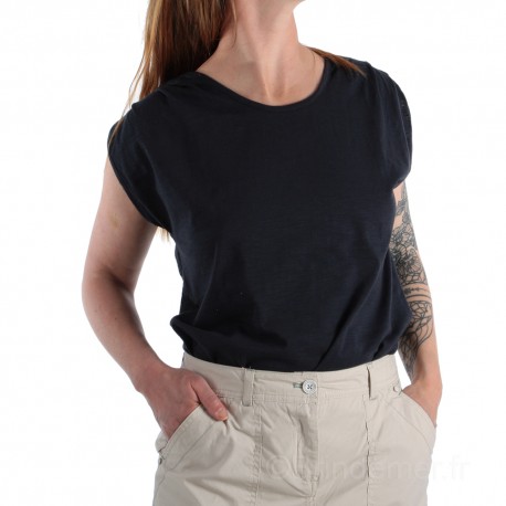Tee-shirt uni en coton pour femme TELLA - bleu marine