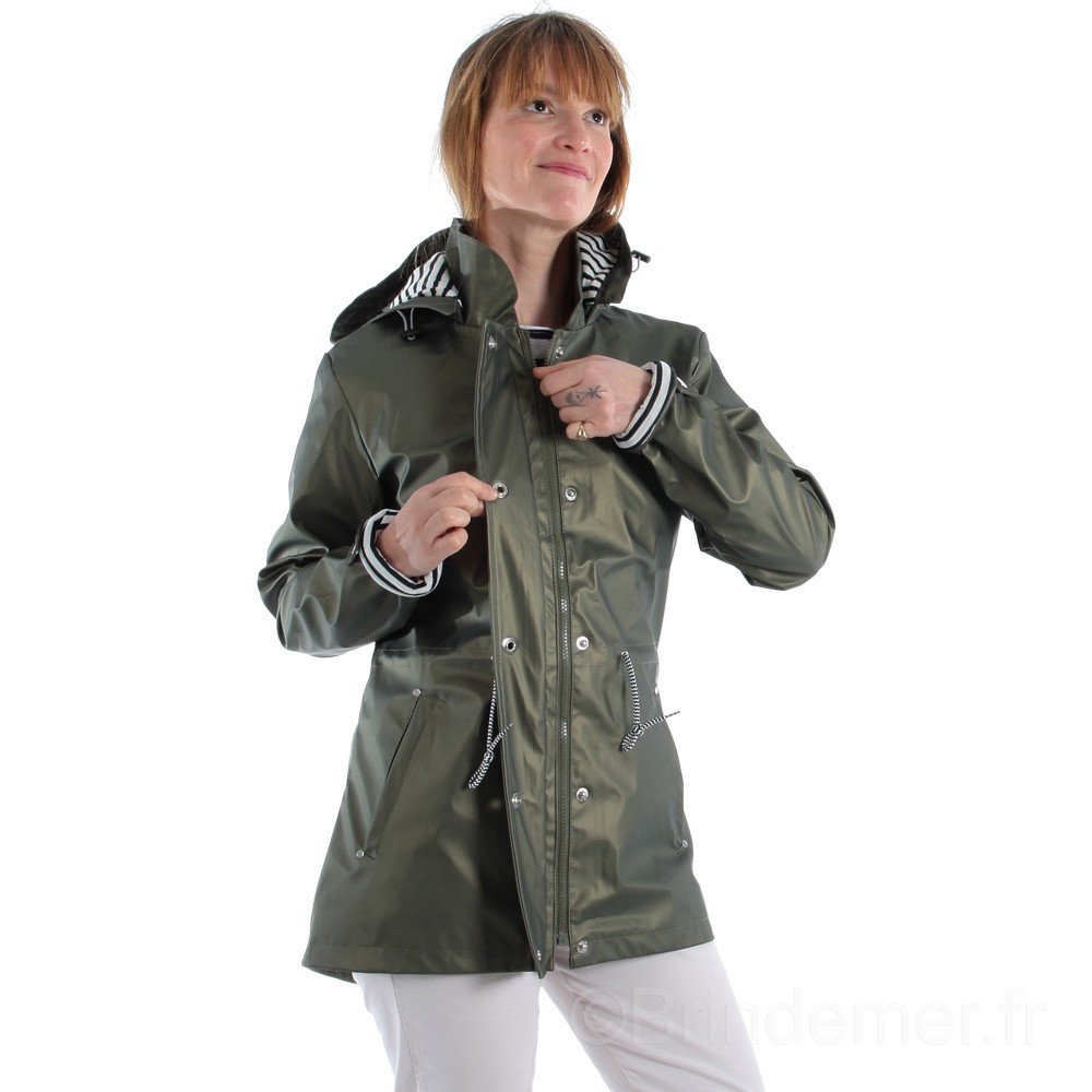 Veste De Pluie Imperméable Femme Hublot - Style Marin Avec Effet Holographique, Capuche, Idéale Pour La Mer Et La Ville - 2