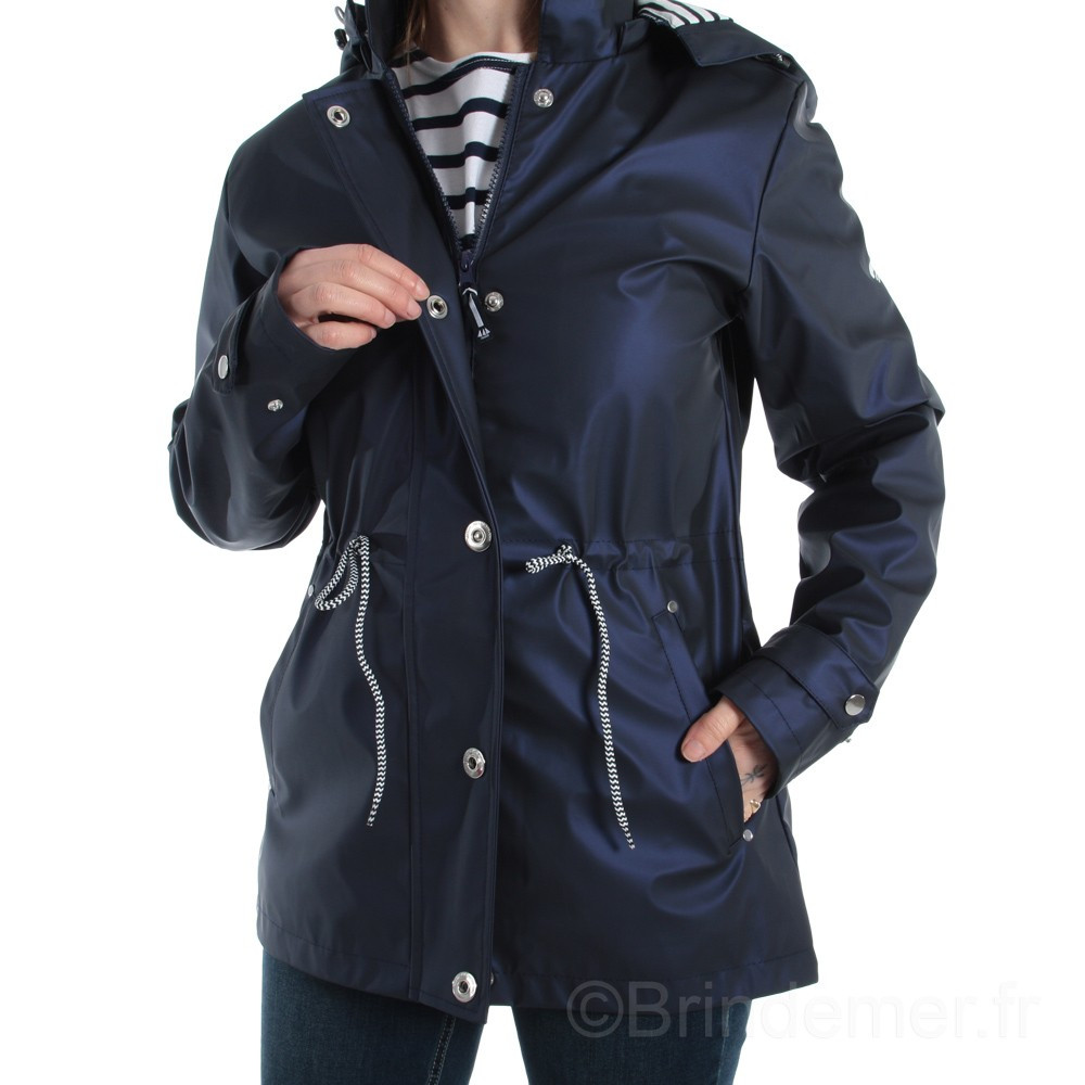 Veste De Pluie Imperméable Femme Hublot - Style Marin Avec Effet Holographique, Capuche, Idéale Pour La Mer Et La Ville - 7