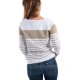 Pull col rond femme ORCHIDEE - ton blanc / écume