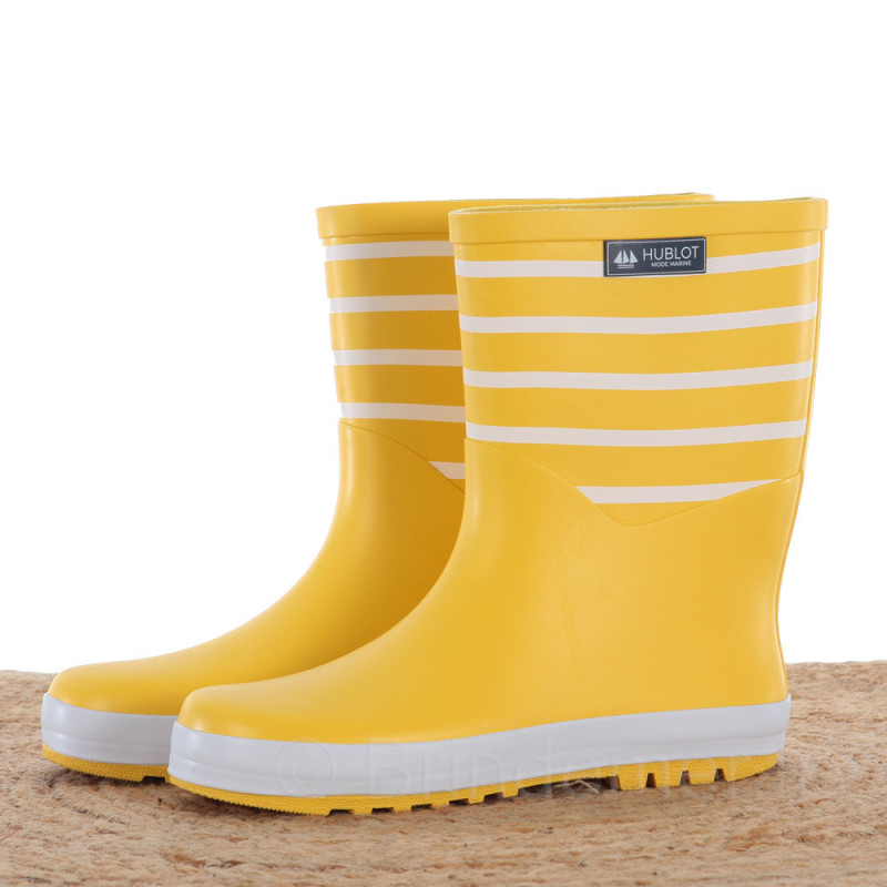 Bottes En Caoutchouc Jaunes Pour Poupée 30-34 Cm – Fermeture Velcro – Heless – Accessoire Tendance