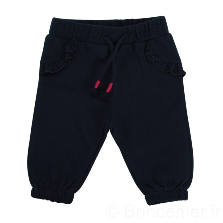 Ensemble marin sweat et pantalon bébé broderie chat
