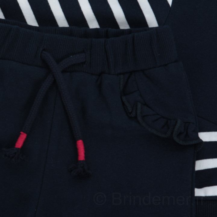 Ensemble marin sweat et pantalon bébé broderie chat