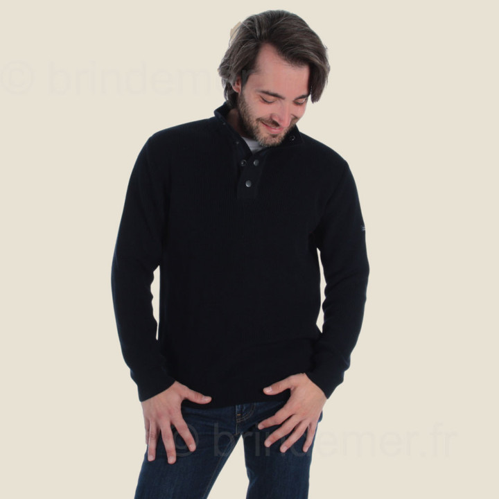 Pull homme col cheminée à pressions ANGE