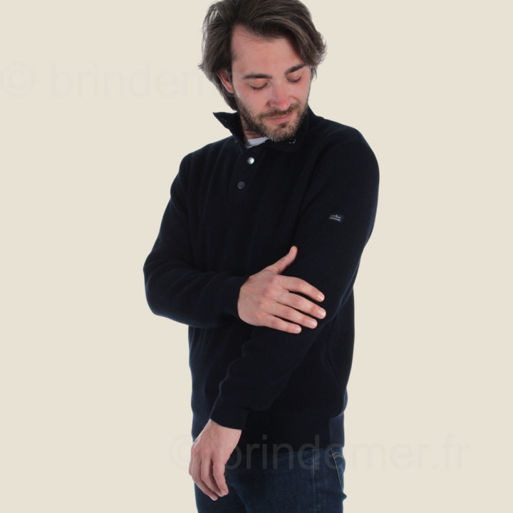 Pull homme col cheminée à pressions ANGE
