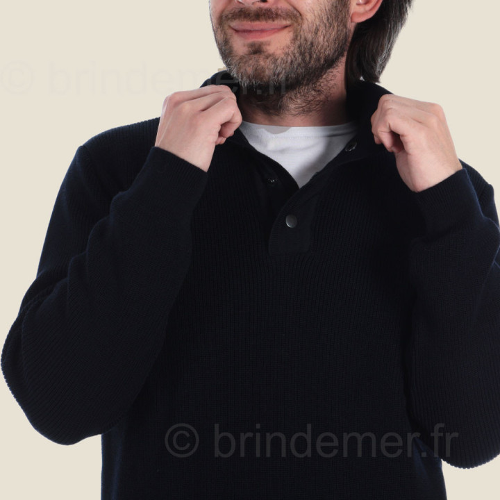 Pull homme col cheminée à pressions ANGE