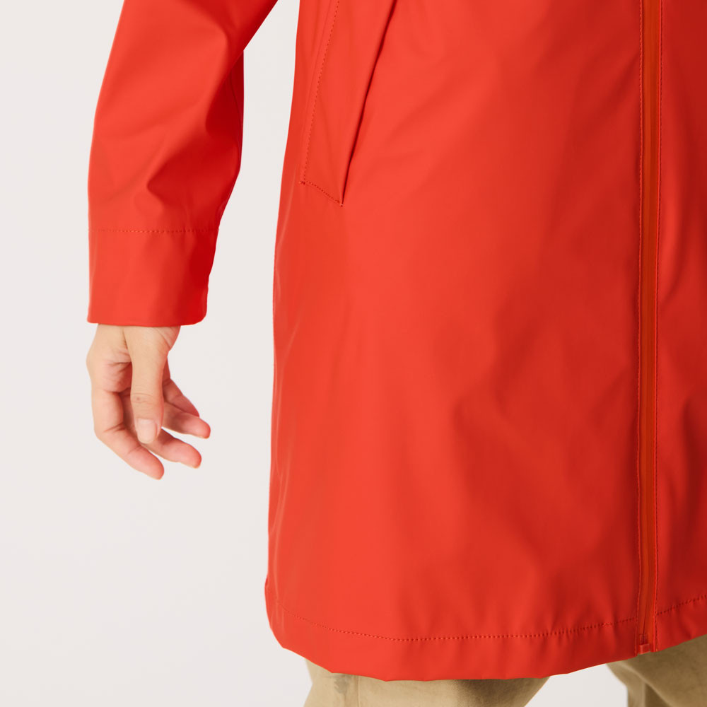Manteau De Pluie Femme PU MADSea Rouge - Imperméable Classique Doublure Rayée - Style Friesennerz