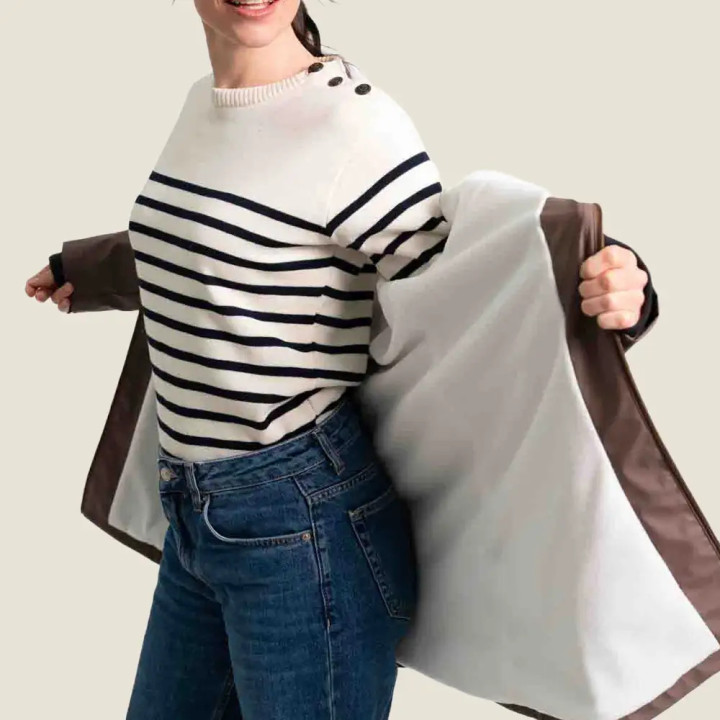 Ciré femme 3/4 à capuche doublé polaire DANIA