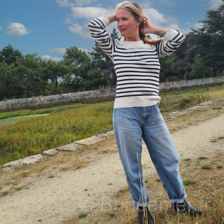 Pull marin 100% coton femme NAVIRE par Week-End à La Mer
