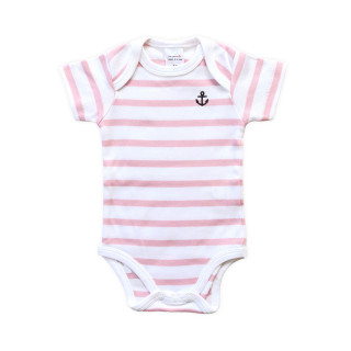 Body manches courtes pour bébé style marin rayé - Petit Coeur à la Mer