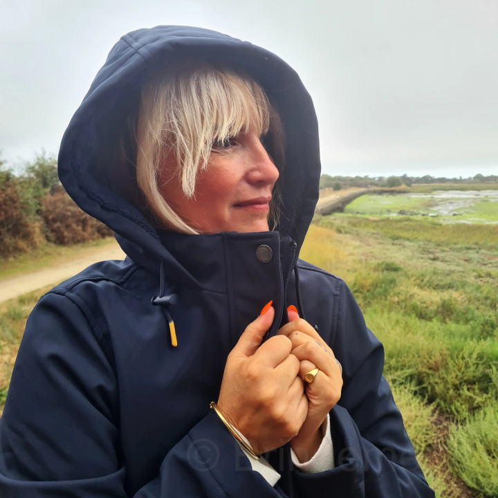 Manteau long pour femme softshell CAMAIL Captain corsaire -  Brin de Mer