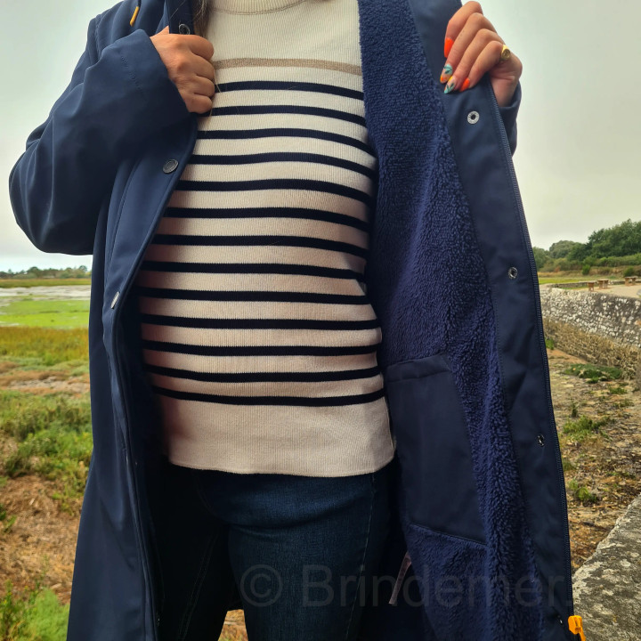 Manteau long pour femme softshell CAMAIL Captain corsaire -  Brin de Mer