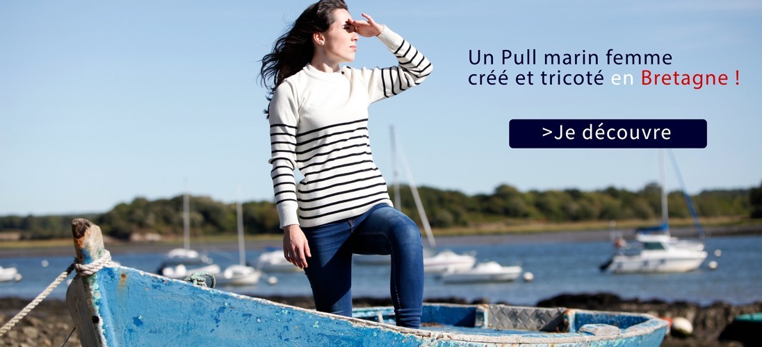 Le pull marin pour femme ultra résistant et durable tricoté et façonné en Bretagne